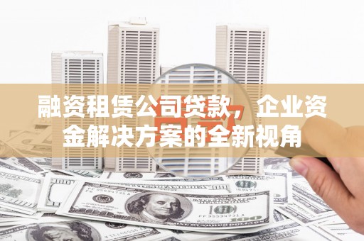 丰都融资租赁公司贷款，企业资金解决方案的全新视角