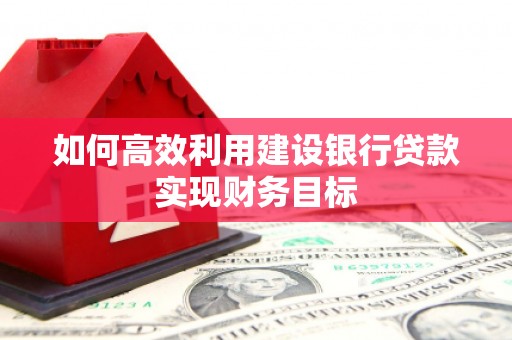 丰都如何高效利用建设银行贷款实现财务目标