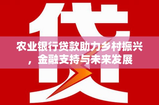 丰都农业银行贷款助力乡村振兴，金融支持与未来发展