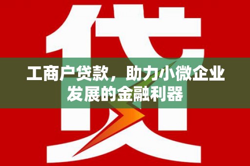 丰都工商户贷款，助力小微企业发展的金融利器