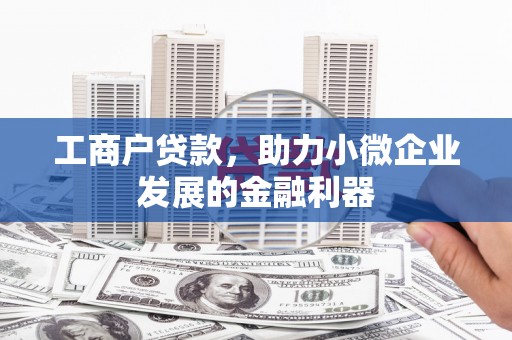 丰都工商户贷款，助力小微企业发展的金融利器