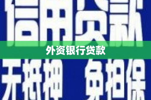 丰都外资银行贷款