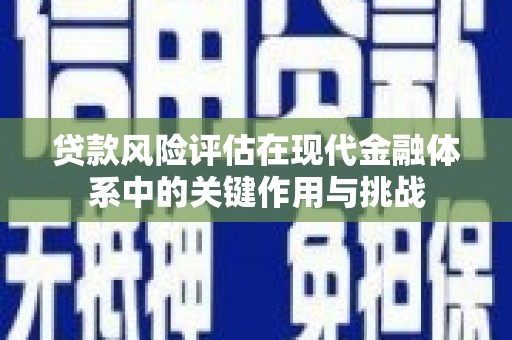 丰都贷款风险评估在现代金融体系中的关键作用与挑战