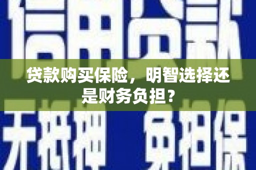 丰都贷款购买保险，明智选择还是财务负担？