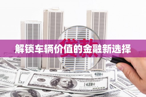丰都解锁车辆价值的金融新选择