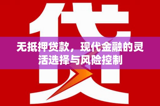 丰都无抵押贷款，现代金融的灵活选择与风险控制