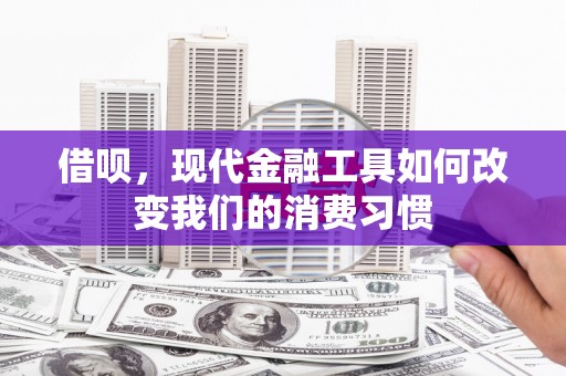 丰都借呗，现代金融工具如何改变我们的消费习惯
