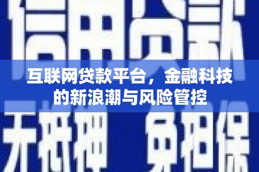 丰都互联网贷款平台，金融科技的新浪潮与风险管控