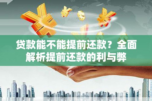 丰都贷款能不能提前还款？全面解析提前还款的利与弊