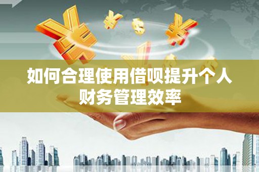 丰都如何合理使用借呗提升个人财务管理效率