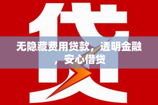丰都无隐藏费用贷款，透明金融，安心借贷