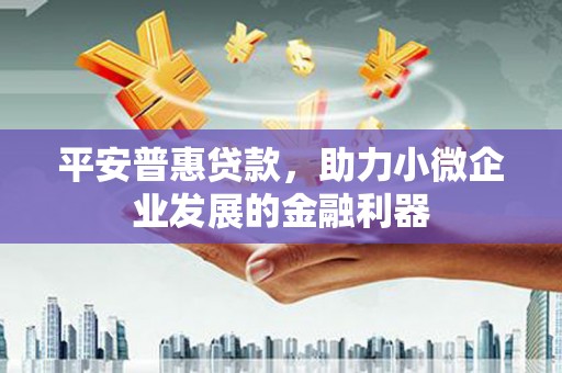 丰都平安普惠贷款，助力小微企业发展的金融利器