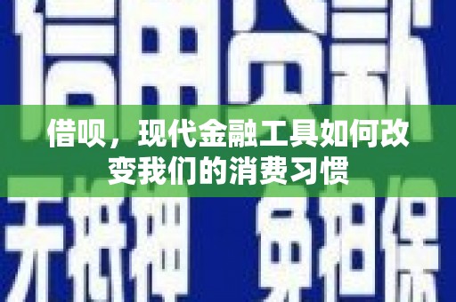 丰都借呗，现代金融工具如何改变我们的消费习惯