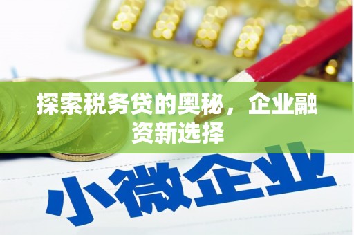 丰都探索税务贷的奥秘，企业融资新选择