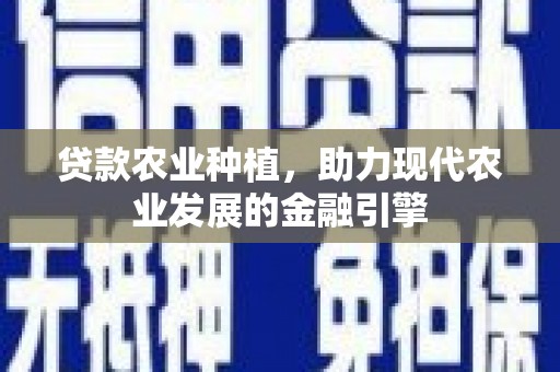 丰都贷款农业种植，助力现代农业发展的金融引擎