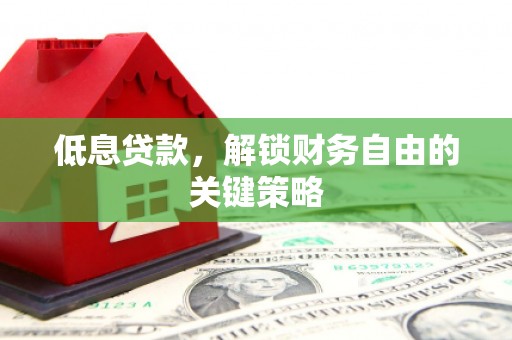 丰都低息贷款，解锁财务自由的关键策略