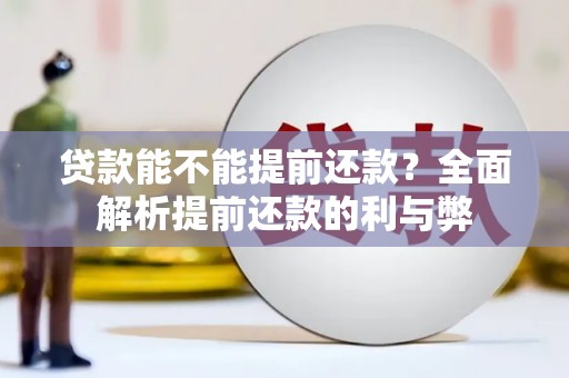 丰都贷款能不能提前还款？全面解析提前还款的利与弊