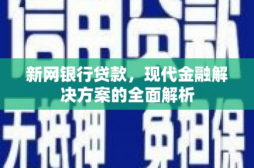 丰都新网银行贷款，现代金融解决方案的全面解析