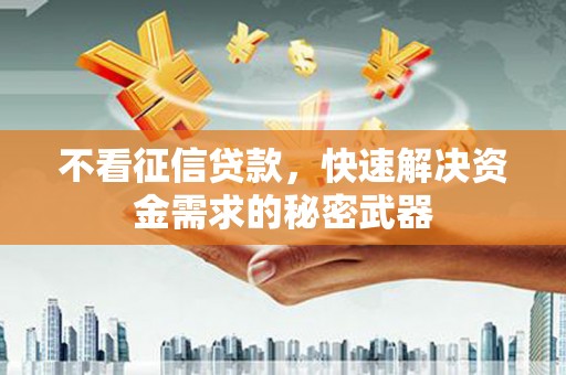 丰都不看征信贷款，快速解决资金需求的秘密武器