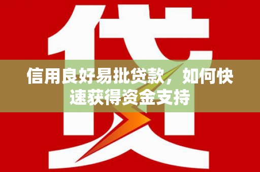 丰都信用良好易批贷款，如何快速获得资金支持