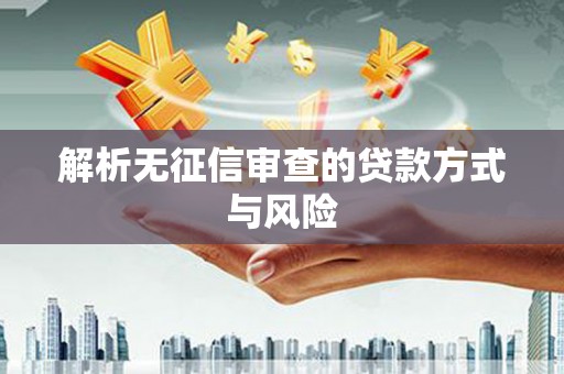 丰都解析无征信审查的贷款方式与风险
